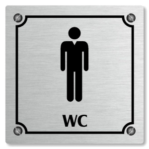 WC muži, 148x148mm, stříbrná, Kansas